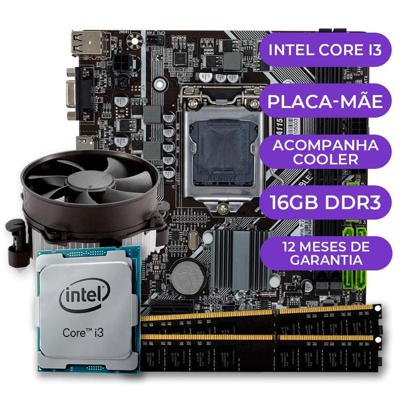 Imagem do produto Kit Upgrade, Intel Core i3-3220 + Placa Mãe + 16GB DDR3 em Magazine Luiza